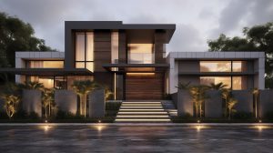 3d house model with modern architecture
